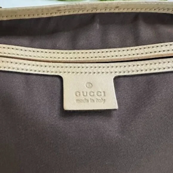 Gucci GG Canvas Beige Leather Trim Large Tote Bag Authentic - Picture 8 of 11